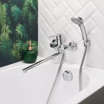 Смеситель для ванны с душем BOOU B8289-18F хром