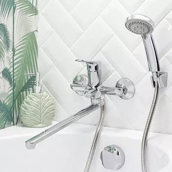 Смеситель для ванны с душем BOOU B8290-18F хром