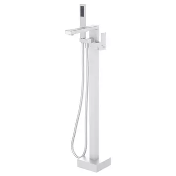 Смеситель для ванны с душем D&K Bayern.Liszt DA1516008 напольный, белый матовый