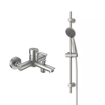 Смеситель для ванны с душем Dorff Logic NEW D0103030SS нержавеющая сталь