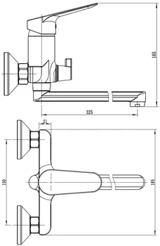 Смеситель для ванны с душем ESKO Kazan KZ31 хром