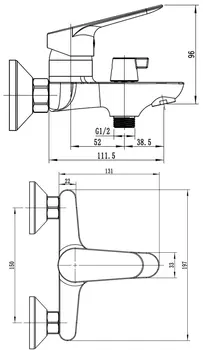 Смеситель для ванны с душем ESKO Kazan KZ54 хром