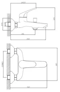 Смеситель для ванны с душем ESKO Palermo PE 54 хром