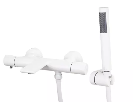 Смеситель для ванны с душем Kaiser Serio 05322-4 с термостатом, белый