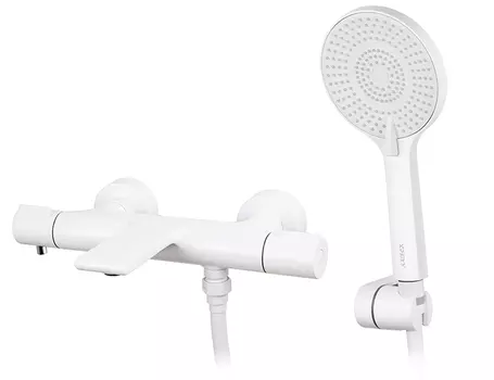 Смеситель для ванны с душем Kaiser Serio 05322-14 с термостатом, белый