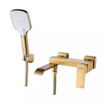 Смеситель для ванны с душем Shevanik S4002G золотой сатин