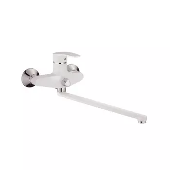 Смеситель для ванны с душем Shevanik S5022F белый/хром