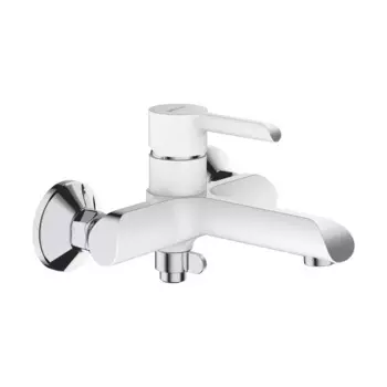 Смеситель для ванны с душем Shevanik S6002F белый/хром