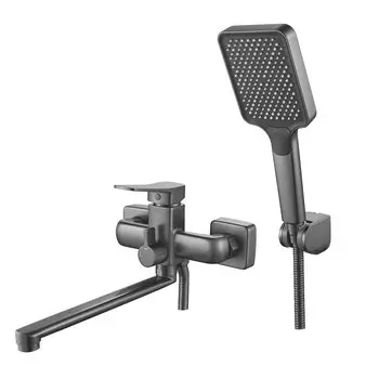 Смеситель для ванны с душем Shevanik S9902T оружейная сталь