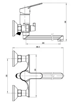 Смеситель для ванны с душем VODA Aqua AQ31 хром