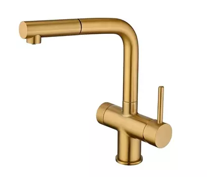 Смеситель Emar PVD ЕС - 7026 PVD Golden для кухни, золото матовое