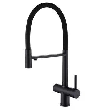 Смеситель Emar Steel ЕС - 7024 Black для кухни, черный