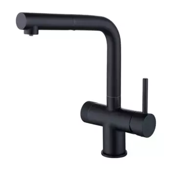 Смеситель Emar Steel ЕС - 7026 Black для кухни, черный