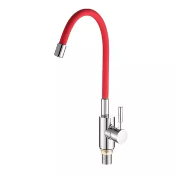 Смеситель Fashun A4053+B06 для кухни хром/красный