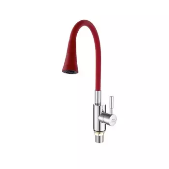 Смеситель Fashun A4053+B16 для кухни хром/красный