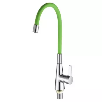 Смеситель Fashun A4153+B05 для кухни хром/зеленый