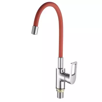 Смеситель Fashun A4253+B06 для кухни хром/красный