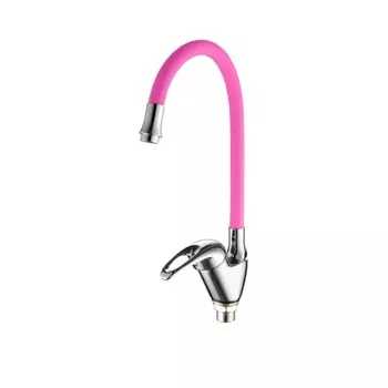 Смеситель Fashun A4403+A7255 для кухни розовый/хром