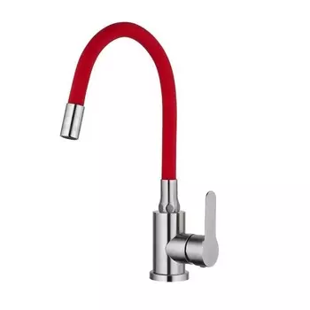 Смеситель Fashun A54101-10 для кухни сатин/красный