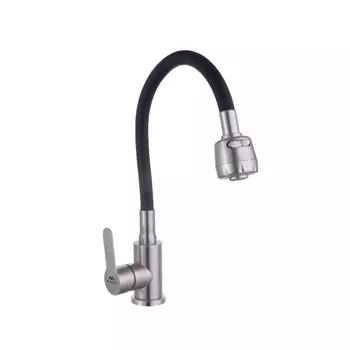 Смеситель Fashun A54101+N7340 для кухни сатин/черный