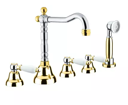 Смеситель Fiore Coloniale 02CO0607 на борт ванны хром/золото