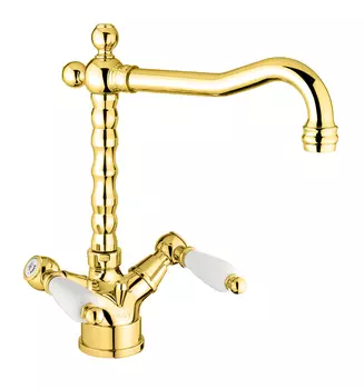 Смеситель Fiore Coloniale 02OO0625 для раковины с донным клапаном золото