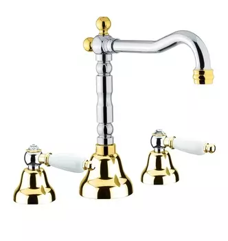 Смеситель Fiore Coloniale Sky Swarovski 03CO0637 для раковины с донным клапаном хром/золото