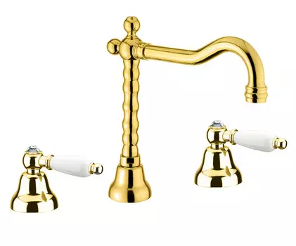 Смеситель Fiore Coloniale Sky Swarovski 03OO0637 для раковины с донным клапаном золото