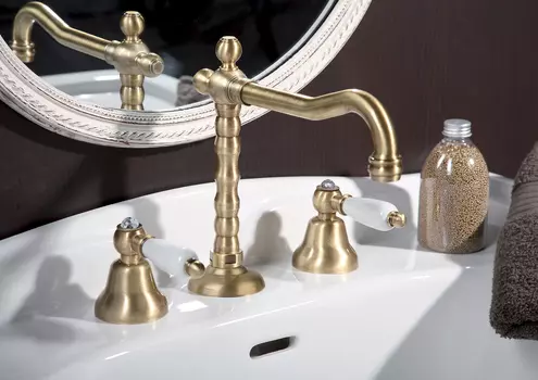 Смеситель Fiore Coloniale Sky Swarovski 03ZZ0637 для раковины с донным клапаном бронза