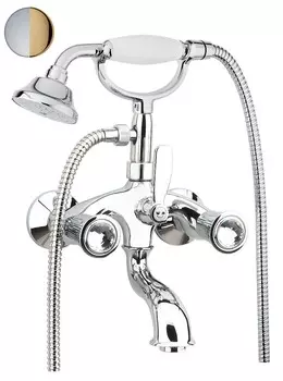 Смеситель Fiore Gioielli Sky Swarovski 13CO0600 для ванны с душем хром/золото