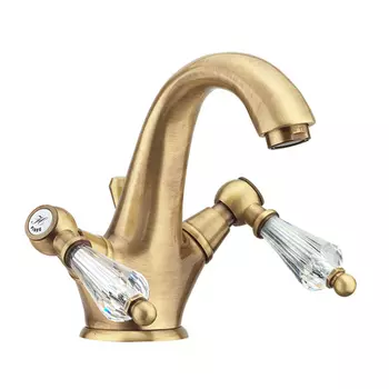 Смеситель Fiore Gioielli Swarovski 08ZZ0623 для раковины с донным клапаном бронза