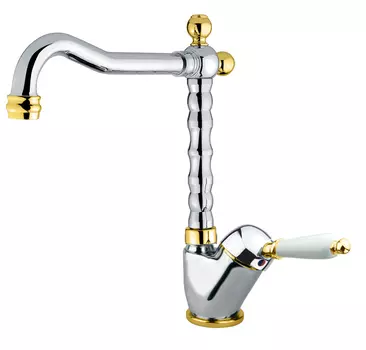 Смеситель Fiore Imperial 83CO2245 для раковины с донным клапаном хром/золото