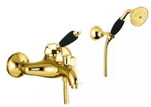 Смеситель Fiore Imperial Black 89OO5104 для ванны с душем золото