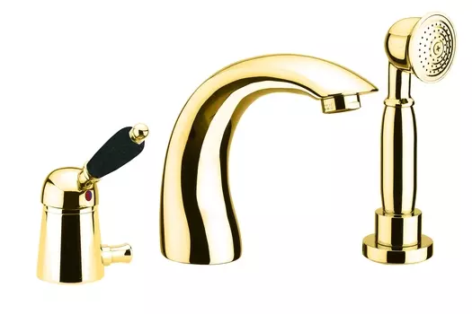 Смеситель Fiore Imperial Black 89OO5105 на борт ванны золото