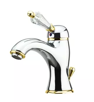 Смеситель Fiore Imperial Sky Swarovski 82CO5221 для раковины с донным клапаном хром/золото