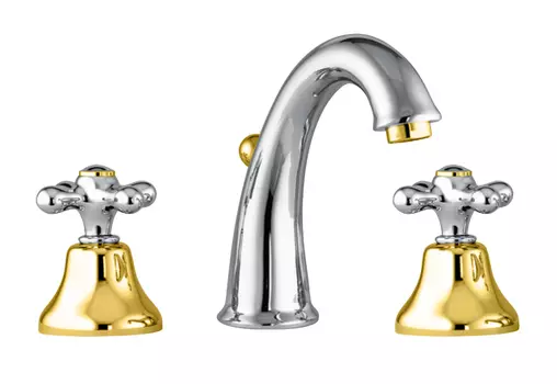 Смеситель Fiore Margot 26CO0628 для раковины с донным клапаном хром/золото