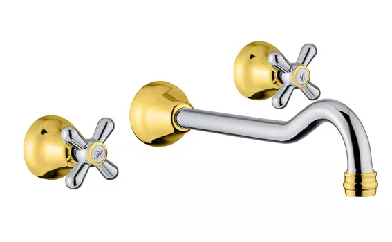 Смеситель Fiore Margot 26CO0636 для раковины настенный хром/золото