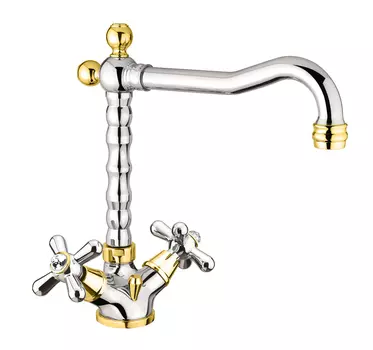 Смеситель Fiore Margot Sky Swarovski 01CO0625 для раковины с донным клапаном хром/золото