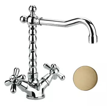 Смеситель Fiore Margot Sky Swarovski 01ZZ0625 для раковины с донным клапаном бронза