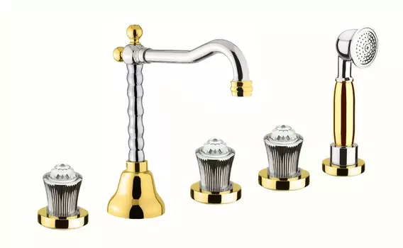 Смеситель Fiore Venere Sky Swarovski 13CO0607 на борт ванны хром/золото