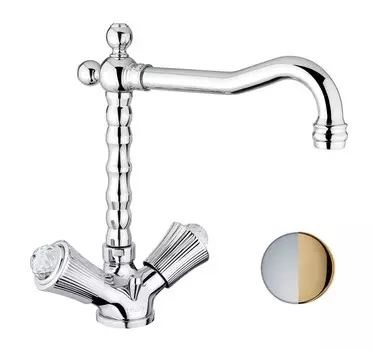 Смеситель Fiore Venere Sky Swarovski 13CO0625 для кухни хром/золото