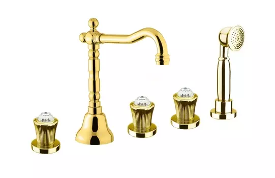 Смеситель Fiore Venere Sky Swarovski 13OO0607 на борт ванны золото