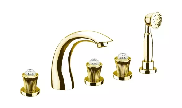 Смеситель Fiore Venere Sky Swarovski 13OO0608 на борт ванны золото