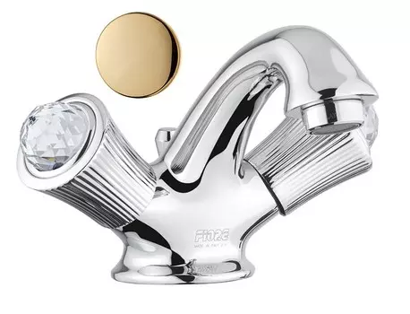 Смеситель Fiore Venere Sky Swarovski 13OO0622 для раковины с донным клапаном золото