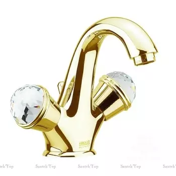 Смеситель Fiore XT Sky Swarovski 17OO0623 для раковины с донным клапаном золото