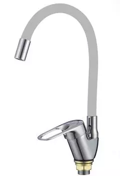 Смеситель Fmark FM4104-04 для кухонной мойки гибкий серый