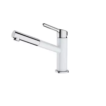 Смеситель Franke Orbit 115.0623.139 для кухонной мойки, с выдвижным шлангом, хром/белый