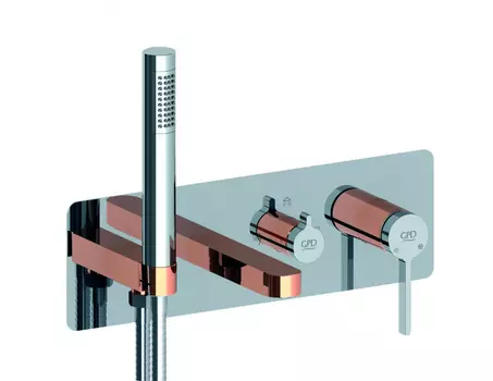 Смеситель GPD Gildo Colored MKA165-K-R с внутренней частью, хром, розовое золото