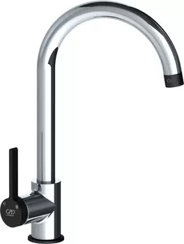 Смеситель GPD Gildo Colored MTE165-K-S для кухни хром/чёрный