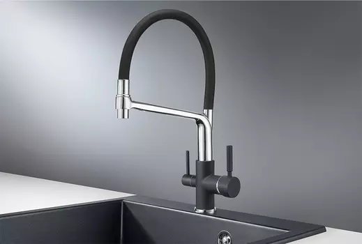 Смеситель Granula 0083 для кухонной мойки, шварц